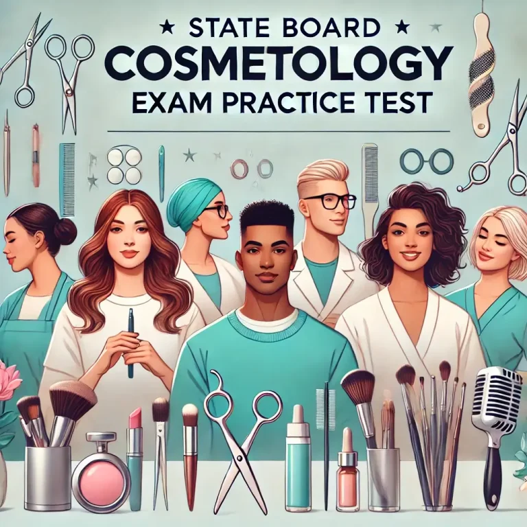 Free State Board Cosmetology Exam Practice Test 2024 Questions Answers with exam format and study guide